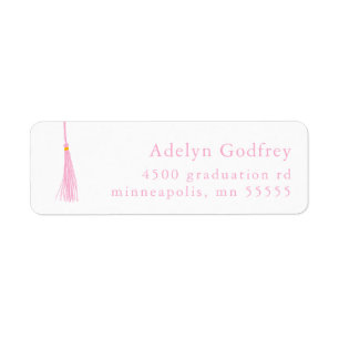 Light Pink Tassel Graduation Return Address