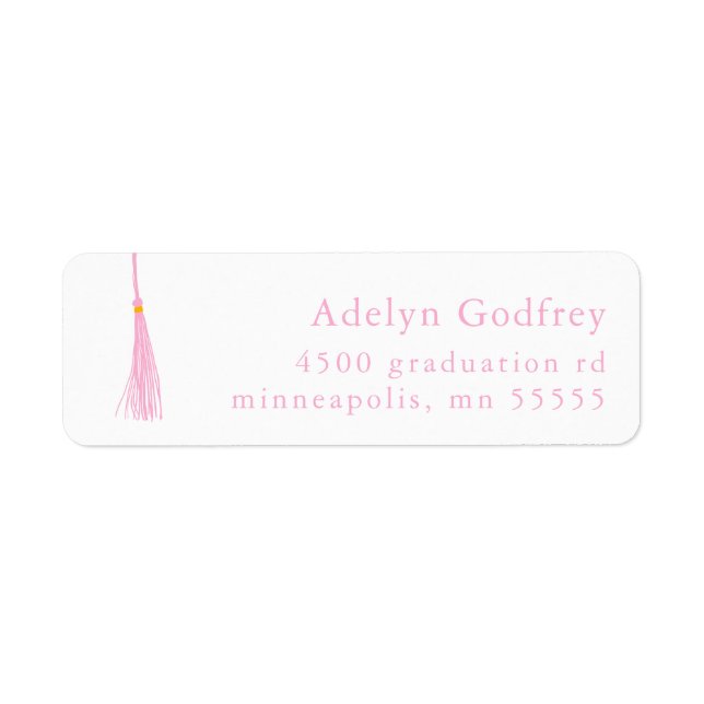 Light Pink Tassel Graduation Return Address (Front)