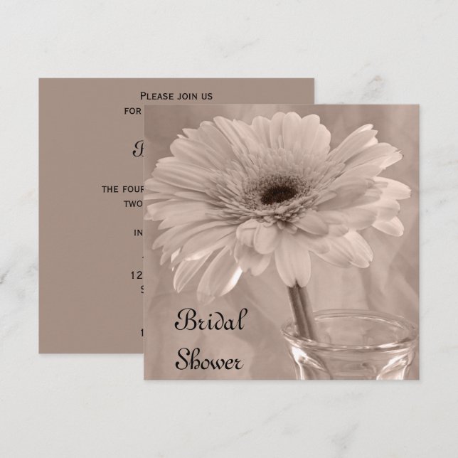Light Pink Tinted Daisy Bridal Shower Invitation (Front/Back)