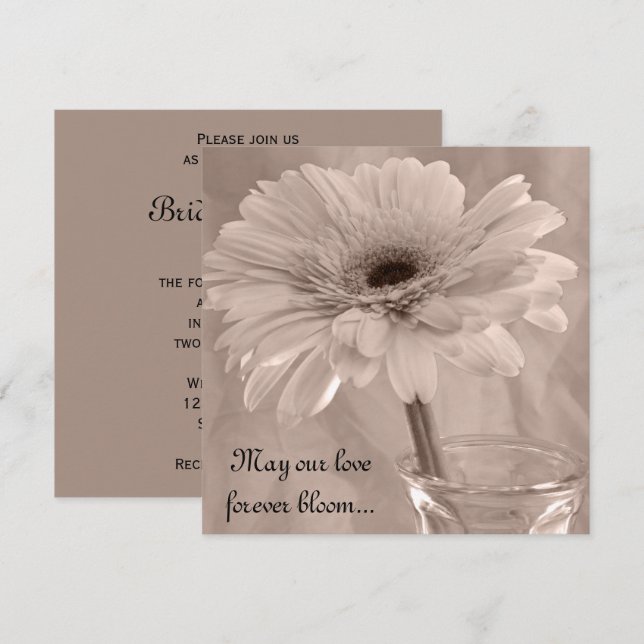 Light Pink Tinted Daisy Wedding Invitation (Front/Back)