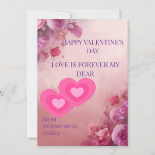 Light Pink Valentine’s Day Card   Elegant Romantic