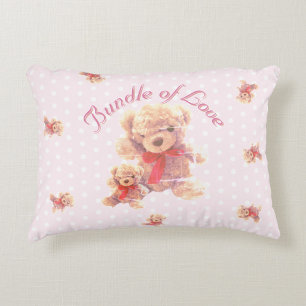 Light Pink Vintage Teddy Bear Nursery Decorative Cushion