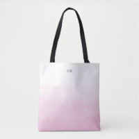 Light Pink Watercolor Ombre Modern Monogram