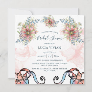 Light Pink Wavy Messy Bridal Shower Invitation