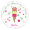 Light Pink Whimsical Ice Cream Party Cute Sticker