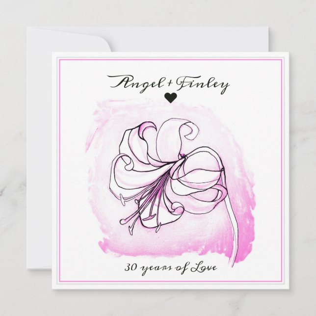Light Pink & White Lily 30th Wedding Anniversary (Front)