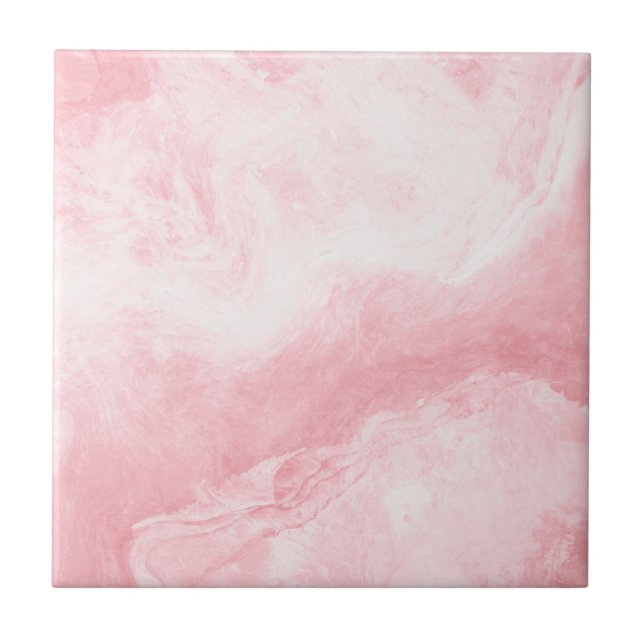 Light Pink White Marble Print Tile (Front)