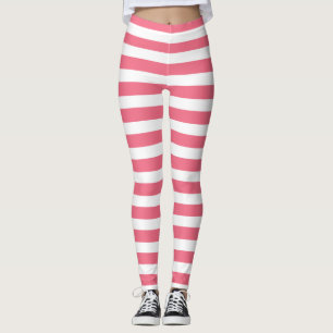 Light Pink & White Stripe Leggings
