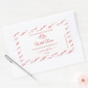 Light Pink White Words Cloud Product Labels Hearts