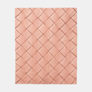 Light pink woven leather texture fleece blanket