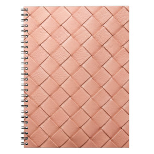 Light pink woven leather texture notebook