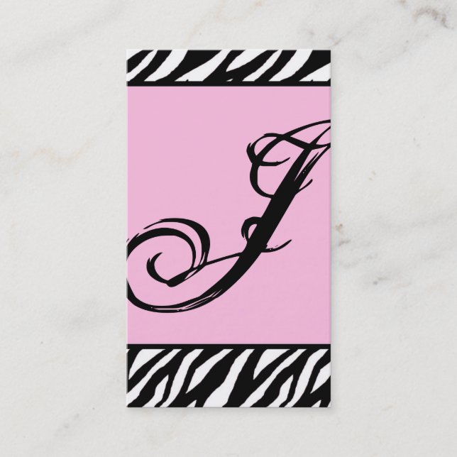 Light Pink Zebra Print Pattern Business Card (Front)