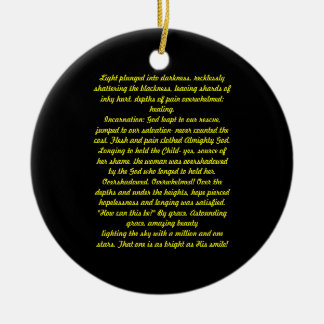 Light plunged into darkness, Poem Ceramic Tree Decoration