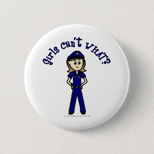 Light Police Officer 6 Cm Round Badge
