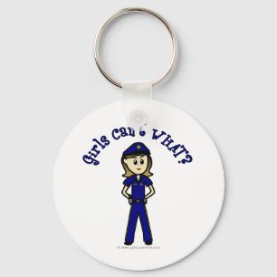 Light Police Officer Key Ring