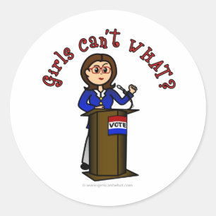 Light Politician Girl Classic Round Sticker