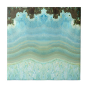 Light Powder Blue Agate Geode Crystal Pattern Tile
