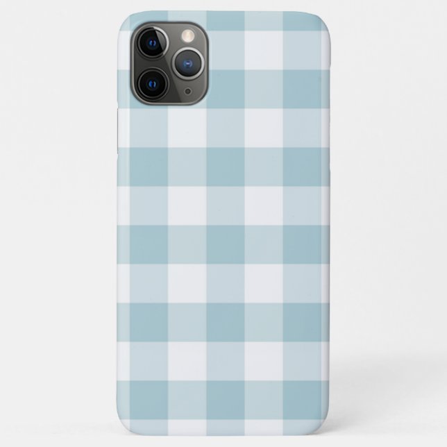 Light Powder Blue Farmhouse Buffalo Check Plaid Case-Mate iPhone Case (Back)
