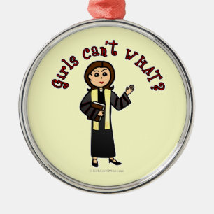 Light Preacher Girl Metal Tree Decoration