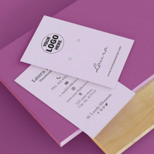 Light Purple Add Your Logo Earring Display Business Card