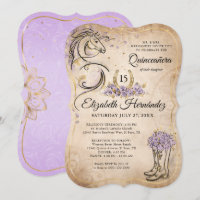 Light Purple and Gold Quince Rustic Horse Birthday