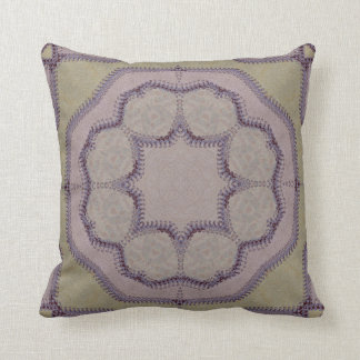 Light Purple and Green Faux-Stitch Tile Cushion