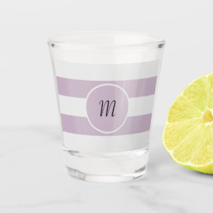 Light Purple and Off White Stripes  Shot Glass