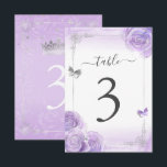 Light Purple and Silver Wedding Table Number Cards<br><div class="desc">How to make your table numbers: first, change the number, then add each individual card to the cart until you have all the numbers you need. With this beautiful, simple DIY template, it is easy to create your own elegant table cards perfect for a fairy tale light purple and silver...</div>