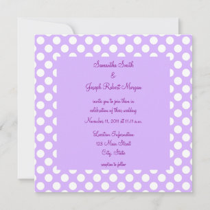 Light Purple and White Polka Dot Wedding Invitation