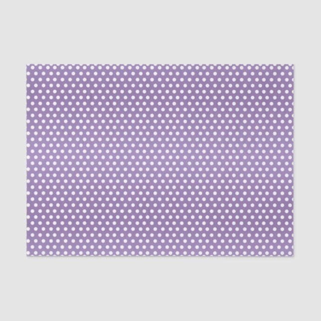 Light Purple and White Polka Dots Tissue Paper (Front)