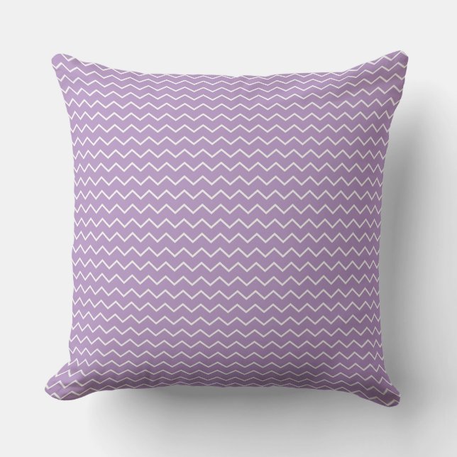 Light Purple Background with Zigzag Pattern Cushion (Front)