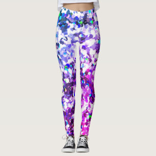 Light Purple Blue Mermaid Scale Glitter Leggings! Leggings