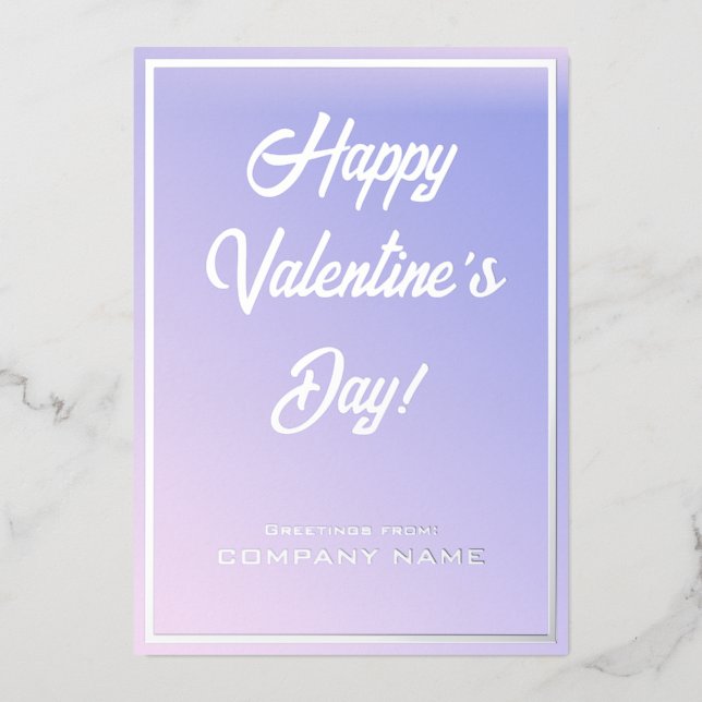 Light Purple Business Valentine Foil Card (Front)
