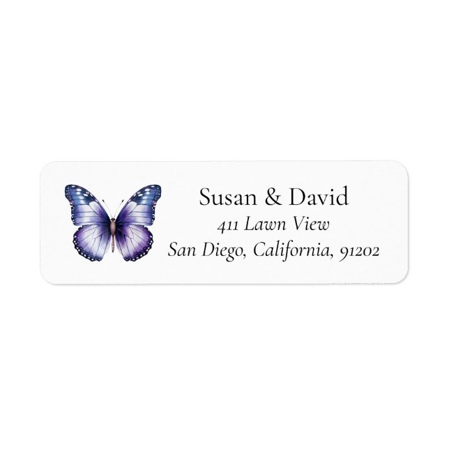 Light Purple Butterfly Address (Front)