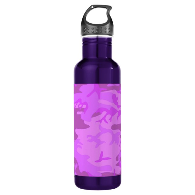 Light Purple Camouflage 710 Ml Water Bottle (Front)