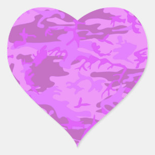 Light Purple Camouflage Heart Sticker