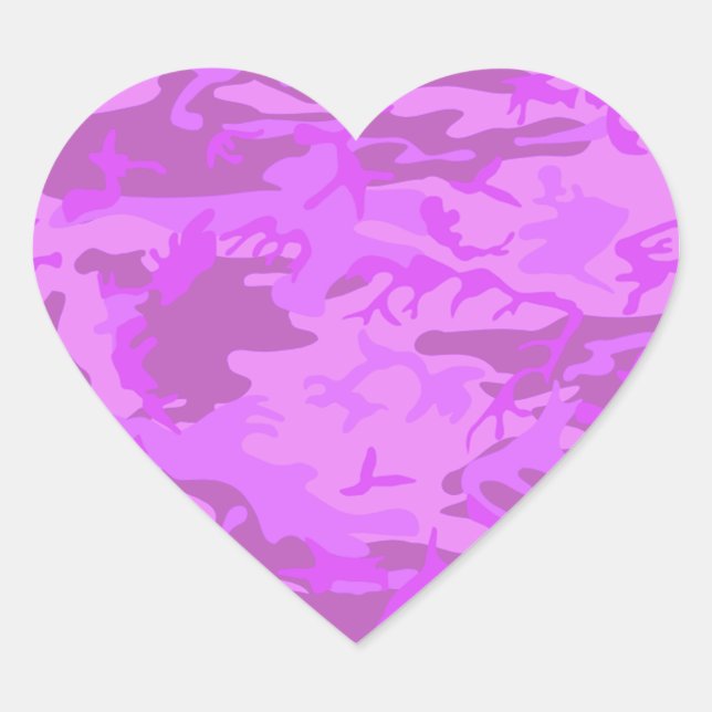 Light Purple Camouflage Heart Sticker (Front)