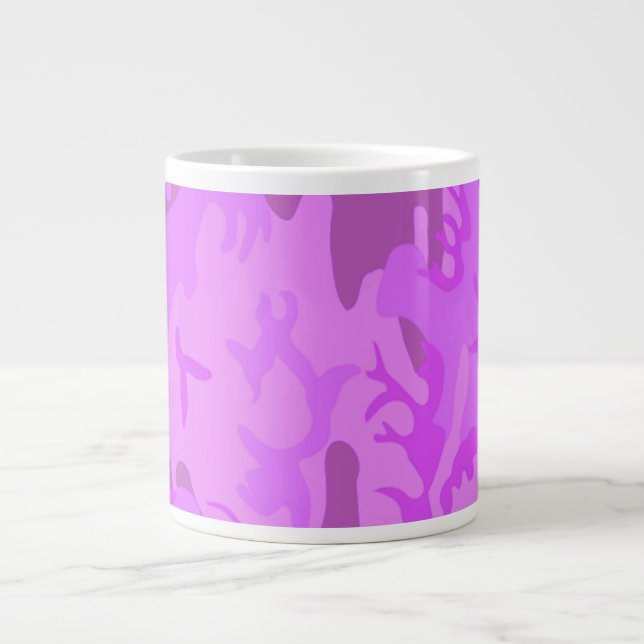 Light Purple Camouflage Large Coffee Mug (Front)