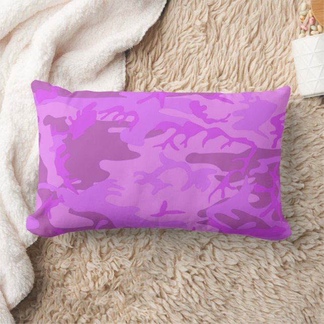 Light Purple Camouflage Lumbar Cushion (Blanket)