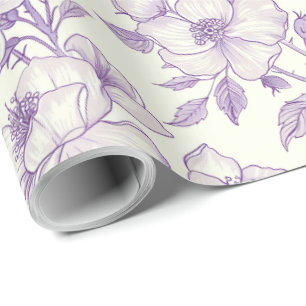 Light Purple Chinoiserie Decoupage Wrapping Paper