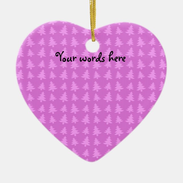 Light purple christmas tree pattern ceramic tree decoration (Front)