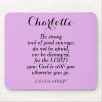 Light Purple Courage Bible Verse Custom Name