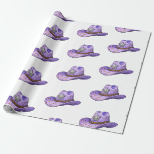 Light Purple Cowgirl Hat Wrapping Paper