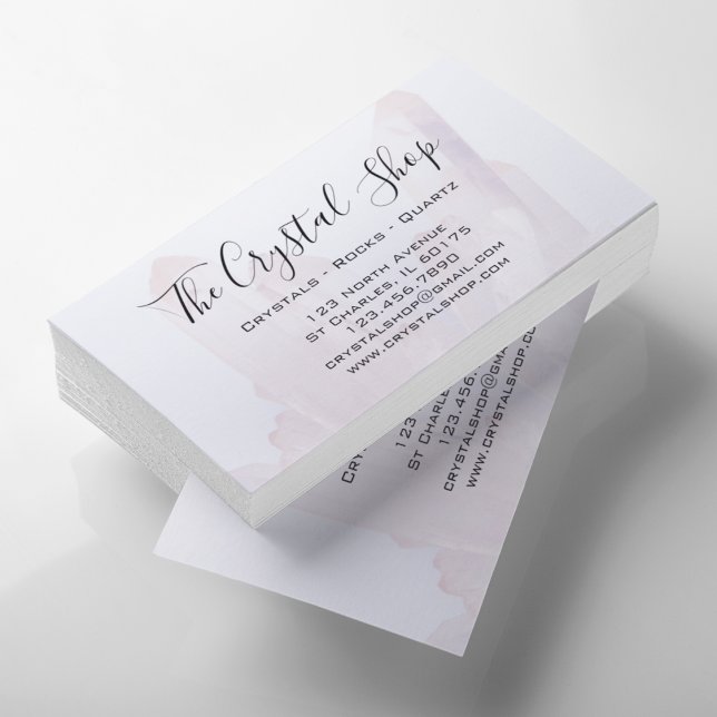Light Purple Crystal Rock Shop Business Card (Creator Uploaded)