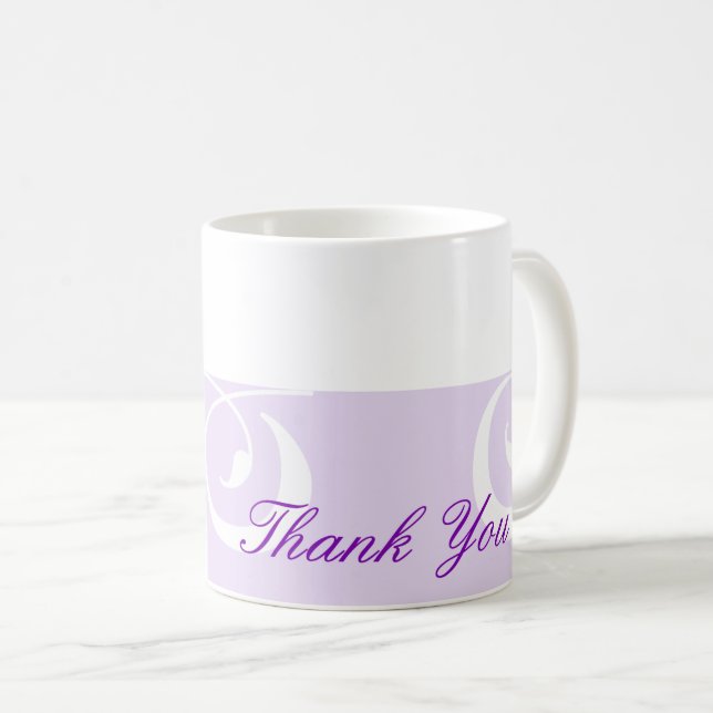 Light-purple Decorative Band Purple Thank You Mug (Front Right)