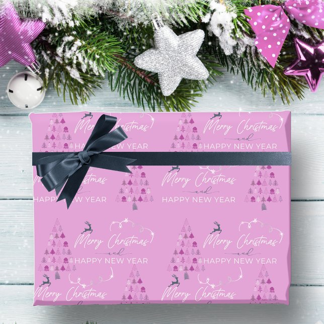 Light Purple Doodle Christmas Tree Reindeer Stars Wrapping Paper (Light Purple Doodle Christmas Tree Reindeer Stars Wrapping Paper)