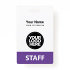 Light Purple Employee Name Business Logo Staff Tag