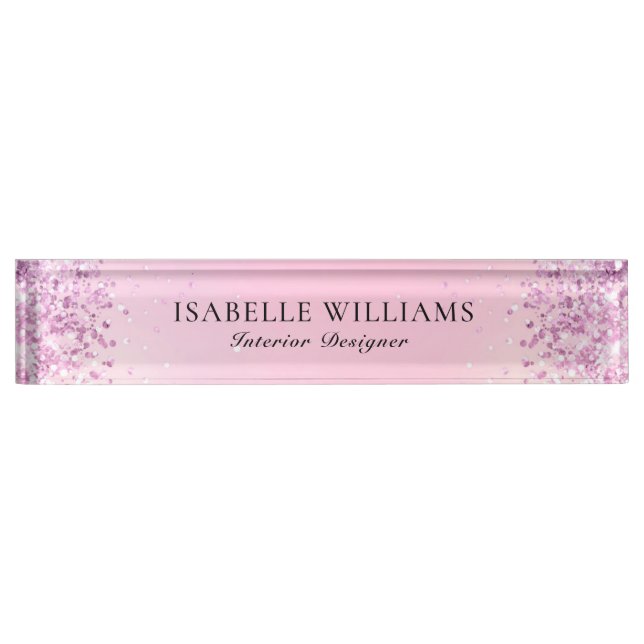 Light Purple Faux Glitter Nameplate (Front)