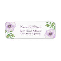 Light Purple Floral Address Labels