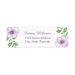 Light Purple Floral Address Labels